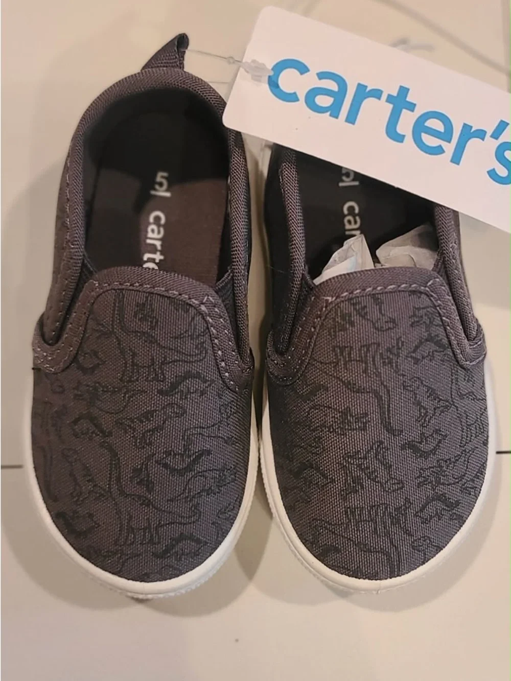 Carter's Grey Slip-On Canvas Kids Sneaker size 5 toddler
